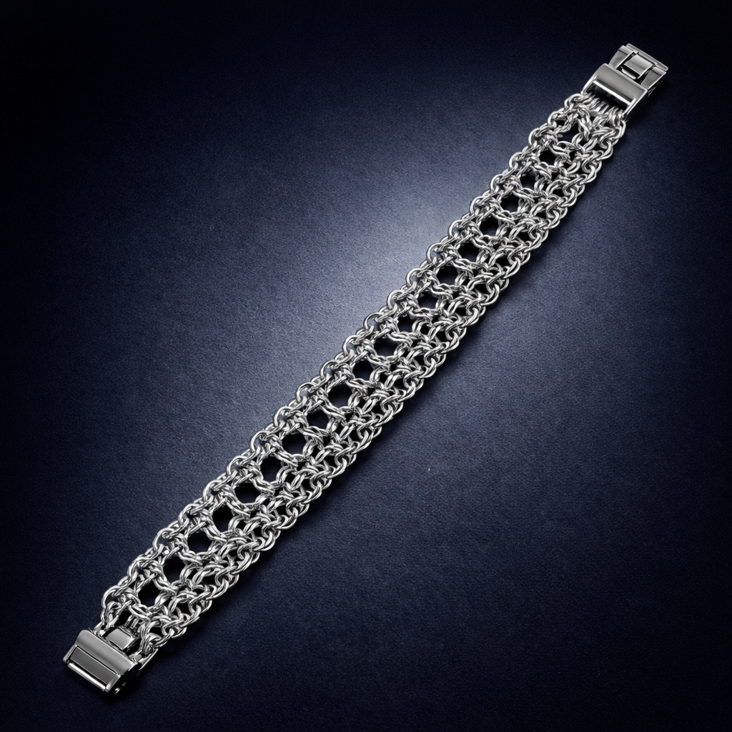 Men's Stainless Steel Shingle Bracelet 9"*