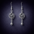 Stainless Concentric Rings w/Orbs Earrings*