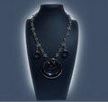 Black Oval Ornament Necklace*